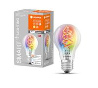 LEDVANCE Lampe LED intelligente avec technologie Wifi, culot E27, gradable, couleurs RGB et changement de couleur de la lumière, classique A, claire, contrôlable avec Alexa, Google et App, 1-pack