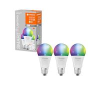 LEDVANCE Lampe LED intelligente avec technologie WiFi, douille E27, dimmable, couleur de la lumière variable (2700-6500K), couleurs RVB modifiables, Remplacement 100W, Classic multicolore, lot de 3