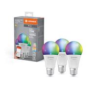 LEDVANCE Lampe LED intelligente avec technologie WiFi, E27-base, optique mate,Couleurs RVBW modifiables, couleur de lumière modifiable (2700K-6500K), 1055 Lumen,Remplacement de 75W-Ampoules 3-Pack