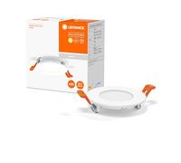 LEDVANCE LED SPOT INTEGRATED SLIM Ø8,5cm, spot encastré pour l'intérieur, 4.5W, température de couleur 3000K, 240 lumen, 240V, design plat et moderne, dispositif de fixation, blanc