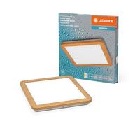 LEDVANCE OR isc applique/avec LED, décor bois, 22W, 1800lm, 3000/4000K, réglabvia interrupteur mural avec Click CCT, 30x30cm, protection IP44 pour salde bain, vis/chevilles incluses
