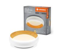 LEDVANCE ORBIS Livia LED avec anneau métallique, décor blanc/bois, 16W, 750lm, 3000K, 300mm, blanc chaud convivial 830, dimmabsur 3 niveaux par clic, IP20, vis/chevilles incluses