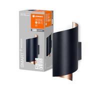 LEDVANCE ORBIS TWIST SMART+ Wi-Fi luminaire, applique LED à gradation, 12W, température de couleur de 3000-6500K, 600 lumen, combinaison de couleurs noir/cuivre, forme cylindrique renversée, 23x12cm