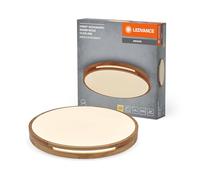 LEDVANCE ORBIS Woodburry Applique/LED décor bois, 24W, 1500lm, 3000K, diamètre 390mm, blanc chaud convivial 830, protection IP20, vis de montage et chevilles incluses