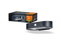 LEDVANCE Petite applique solaire ENDURA Style Oval, lumière blanc chaud 3000K, capteur intégré, utilisable sans alimentation, longue autonomie : 30 fois 60 secondes en mode PIR, protection IP44, noir