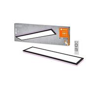 LEDVANCE Plafonnier LED noir, 30W, 1700LM, 3000-6500K, 100x25 cm, applique à gradation, technologie RGB, Smart+Planon, contrôlable via une application ou un assistant vocal comme Alexa ou Google