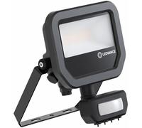 Ledvance Projecteur LED Aluminium Noir 8W 1100lm 100D - 830 Blanc Chaud | IP65 - Détecteur De Mouvement Et De Lumière - Symétrique