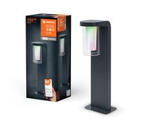 LEDVANCE SMART+ CASCADE 50CM Post - luminaire sur pied à LED gradable gris foncé pour l'extérieur avec boîtier en aluminium de haute qualité, contrôle des couleurs, 10W, 3000K blanc chaud, 420lm, IP44
