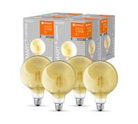 LEDVANCE Smart lampe LED en or avec 6W, 2700K, E27, 125mmx178mm, avec la technologie Wifi, ampoule dimmable Forme globale contrôlable via app et assistant vocal, paquet de 4