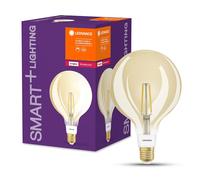 LEDVANCE Ampoule LED intelligente avec ZigBee, culot E27, gradable, blanc chaud (2400K), forme globe doré, filament clair, contrôlable avec des systèmes comme Alexa, Google ou Hue, 1-pack