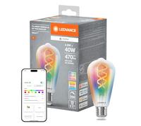 LEDVANCE SMART+ MATT LED lampe, compatible avec Google, Alexa, Apple, Glass blanc, 4,8W, 470LM, E27, Couleur Lumière et Lumière blanche, avec Vocal Control, jusqu'à 15 000 HRs, 1-Pack