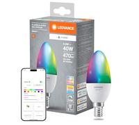 LEDVANCE SMART+ MATT LED lampe, compatible avec Google, Alexa, Apple, White Frost Optics, 4.9W, 470LM, E14, Color Light & White Light, avec Vocal Control, jusqu'à 20 000 HRs, 1-Pack