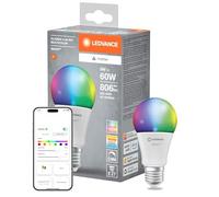LEDVANCE SMART+ Matter LED lampe, compatible avec Google, Alexa, Apple, White Frost Optics, 9W, 806LM, E27, Couleur Lumière et Lumière blanche, avec contrôle vocal, jusqu'à 20 000 HRs de vie, 1-Pack