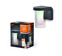 LEDVANCE SMART+ WI-FI CASCADE RGBW 18cm- applique murale LED gradable gris foncé pour l'extérieur avec boîtier en aluminium de haute qualité - contrôle des couleurs - 10W - 3000K blanc chaud - 420lm -