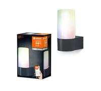 LEDVANCE SMART+ WI-FI PIPE RGBW - applique murale à LED gradable gris foncé pour l'extérieur avec boîtier en aluminium de haute qualité, contrôle des couleurs RGB, 10 W, 3000K blanc chaud, 380lm, IP44