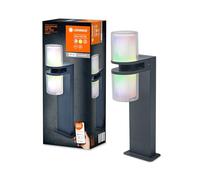 LEDVANCE SMART+ WI-FI UPDOWN FLARE 50 cm - luminaire sur pied à LED gradable gris foncé pour l'extérieur en aluminium durable, contrôle des couleurs RGB, 14 W, 3000 K blanc chaud, 1000lm, IP44