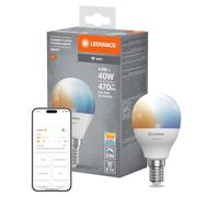 LEDVANCE SMART+ WIFI LED lamp, frosted look, 4.9W, 470lm, round shape (Classic P), E14 base, adjustable white light, dimmable, app or voice control, life of up to 20,000 hours
