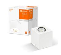 LEDVANCE Spot de plafond Spot Surface Square, blanc, avec culot GU10, peut être équipé d'une lampe normale ou intelligente, angle de faisceau flexible, protection IP20, boîtier de haute qualité