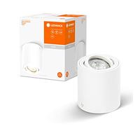 LEDVANCE Spot Spot Surface Round pour montage au plafond, blanc, culot GU10, peut être équipé d'une lampe normale ou intelligente, angle de faisceau flexible, protection IP20, boîtier de haute qualité