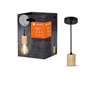LEDVANCE VINTAGE 1906® PENDANT LAMINE CYLINDER BOIS E27, WOOD, MAX 15W LED, base E27, pendante intérieure, canopée ronde, combinaison avec des lampes vintage 1906 et lampes intelligentes