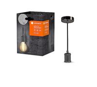 LEDVANCE Suspension Bobbin 1906 E27 Gun Metal – max 25W (LED 15W), canopée ronde