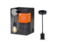 LEDVANCE VINTAGE 1906® PENDANT LAMP Bobbin E27, noir, max 25W (LED 15W), socket E27, canopée rond, pendentif intérieur, combinaison avec 1906 Vintage ou lampes intelligentes