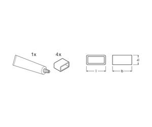 Ledvancy Connecteurs Bande LED RGBW - 13/SE/P SIL-SEAL, Pack de 4