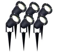 Ledvion - 6X Spots à Piquer LED, Aluminium, IP65, 5W, 4000K, 1M de Câble, Projecteurs LED, Spots de Jardin