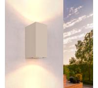 Ledvion applique extérieure Cube Beige beige GU10 | Pour façade, entrée, terrasse et jardin avec montage mural simple