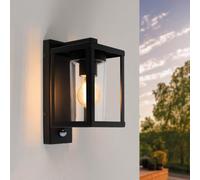 Ledvion Applique murale avec détecteur noir douille E27 sans ampoule IP44 | Éclairage automatique autour de l’entrée, façade, garage et allée