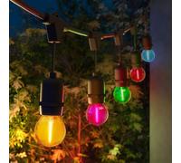 Ledvion - Guirlande LED, 20M, Incl. 24x Ampoules Multicolores E27 LED, 1W, 2100K, Incl. 24 Ampoules LED Filament Doré, IP65