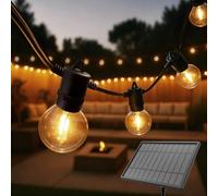 Ledvion - Guirlande LED, 27M Solaire, 50x E12 LED, Étanche IP44, 2700K, G40, Plug & Play, Connectable