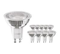 Ledvion Lot de 10 Spots LED GU10 5W 6500K 345 Lumens Verre complet | Lumière blanche froide et claire pour le garage, l’atelier ou les espaces nécessitant une bonne visibilité.