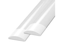 Ledvion - Lot de 2, Reglette LED intégrée, 60cm, IP20, 15W, 2400 Lumen, Neutre blanc, 4000K, Couplable, éclairage de garage, entrepôt, d'atelier, lampe de cave