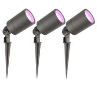 Ledvion Lot de 3 LED Extérieur Spot IP65 4,9W GU10 CCT RGB dimmable