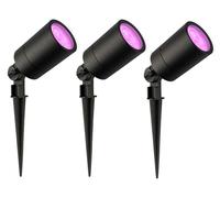 Ledvion Lot de 3 LED Extérieur Spot IP65 4,9W GU10 RGB dimmable piquet