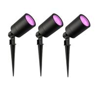 Ledvion Lot de 3 LED Extérieur Spot IP65 4,9W GU10 RGB dimmable piquet