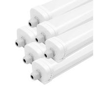 Ledvion - Lot de 6 Armatures LED TL, 120CM, 36W, 6500K, IP65, Connectables, Lumière Blanche Vive