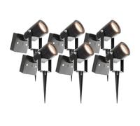 Ledvion Lot de 6 LED Extérieur Spot IP65 1W 3000K GU10 orientable | Eclairage d accent sans fil pour jardin terrasse allee entree et massifs