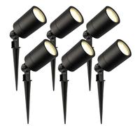 Ledvion Lot de 6 LED Extérieur Spot IP65 3W 2700K GU10 dimmable piquet