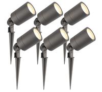Ledvion Lot de 6 LED Extérieur Spot IP65 3W 2700K GU10 dimmable piquet