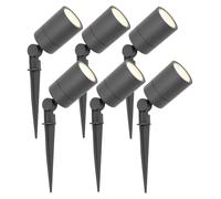 Ledvion Lot de 6 LED Extérieur Spot IP65 3W 2700K GU10 dimmable piquet