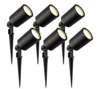 Ledvion Lot de 6 LED Extérieur Spot IP65 3W 2700K GU10 dimmable piquet