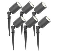 Ledvion Lot de 6 LED Extérieur Spot IP65 3W 4000K GU10 dimmable piquet