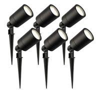 Ledvion Lot de 6 LED Extérieur Spot IP65 3W 4000K GU10 dimmable piquet
