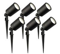 Ledvion Lot de 6 LED Extérieur Spot IP65 3W 4000K GU10 dimmable piquet