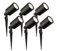 Ledvion Lot de 6 LED Extérieur Spot IP65 3W 4000K GU10 dimmable piquet