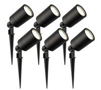 Ledvion Lot de 6 LED Extérieur Spot IP65 3W 4000K GU10 dimmable piquet