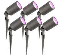 Ledvion Lot de 6 LED Extérieur Spot IP65 4,9W GU10 CCT RGB dimmable