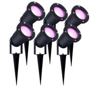 Ledvion Lot de 6 LED Extérieur Spot IP65 4,9W GU10 CCT RGB dimmable | Controle par app changement de couleur et scenes pour jardin terrasse et allee